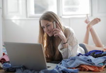 Girl engaging in virtual dating