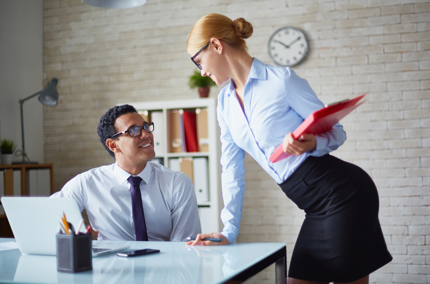 How to flirt with a guy at work