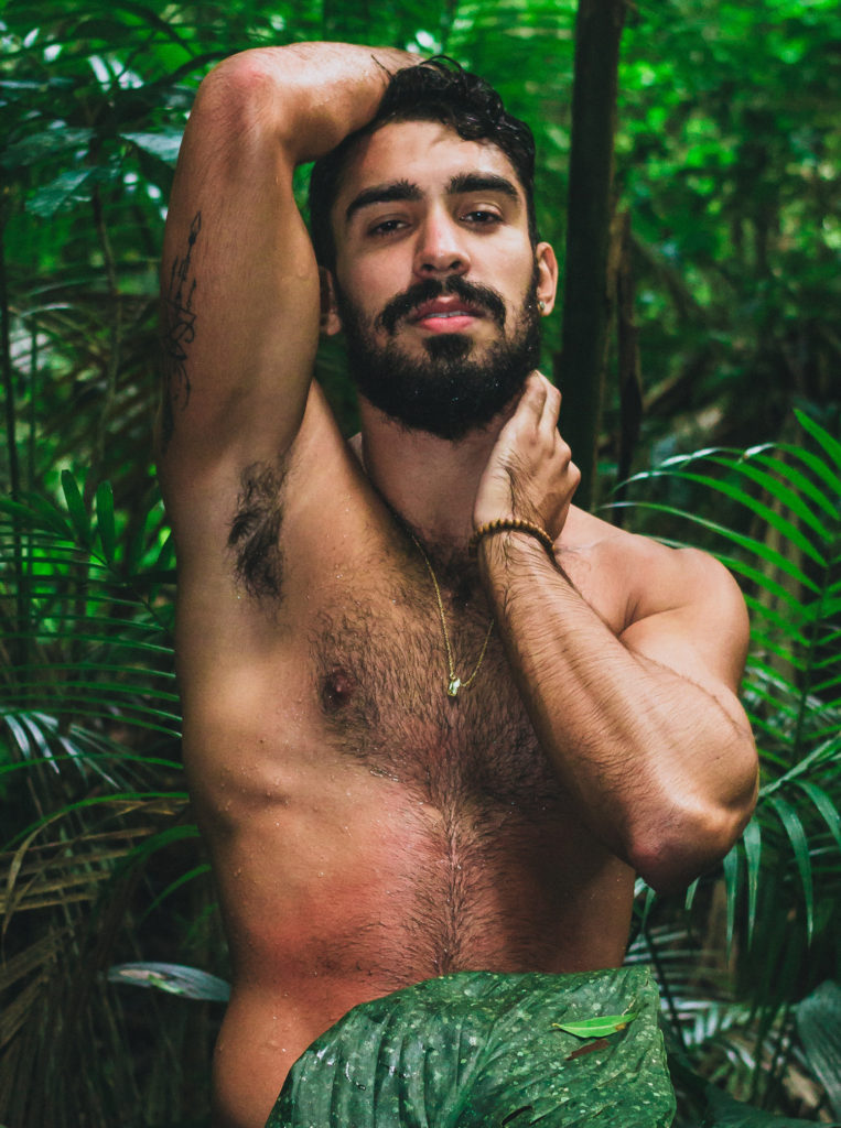 Man in nature, exploring ecosexuality