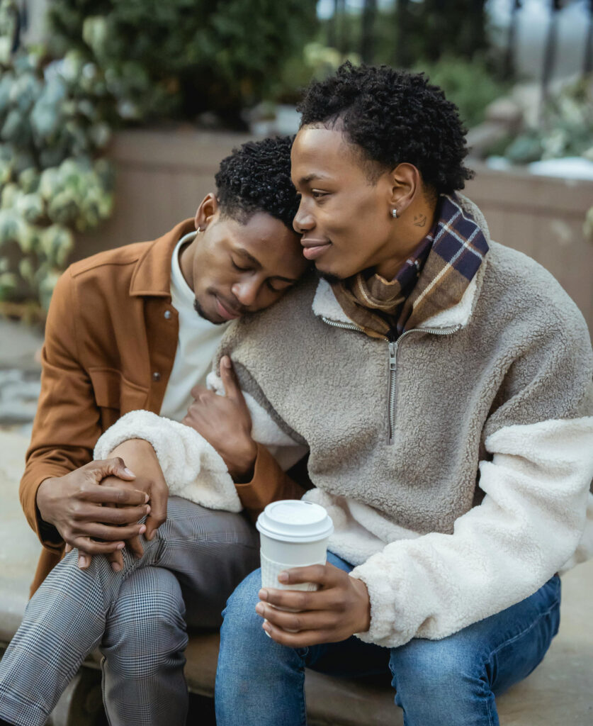 Gay couple experiencing grief to deepen intimacy