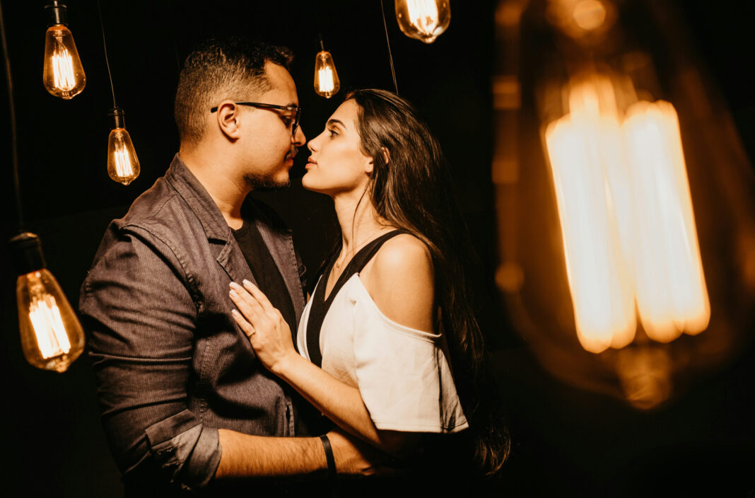 Couple on a safe in-person date